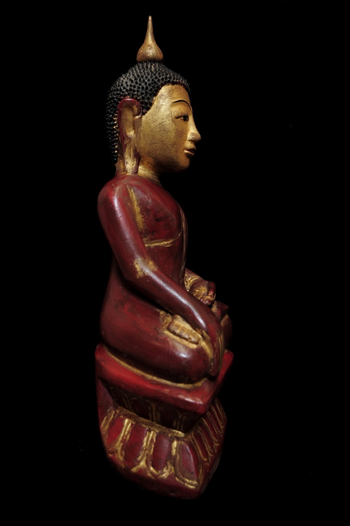 Extremely Rare 19C Wood Burmese Shan Buddha #BB448